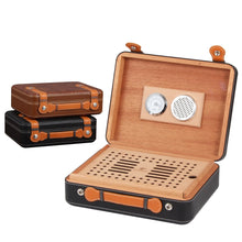Load image into Gallery viewer, Portable Cigar Humidor Cedar Wood Suitcase Style
