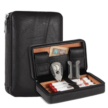 Load image into Gallery viewer, Travel Cigar Humidor Leather Cedar Wood
