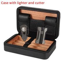 Load image into Gallery viewer, Travel Cigar Humidor Leather Cedar Wood

