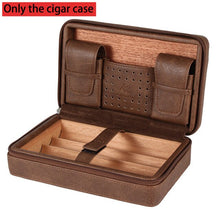 Load image into Gallery viewer, Travel Cigar Humidor Leather Cedar Wood
