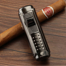 Load image into Gallery viewer, Metal Cigar Lighter 4 Red Flame Jet Torch
