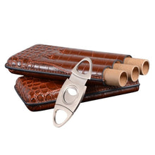 Load image into Gallery viewer, Portable Case and Cigar Cutter Stainless Steel
