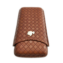 Load image into Gallery viewer, Luxury Travel Leather Cigar Case Humidor Holder 3 Tubes
