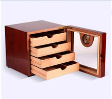 Load image into Gallery viewer, Luxury Red or Black Cedar Wood Cigar Humidor
