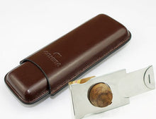 Load image into Gallery viewer, Leather Travel Cigar Case Holder 2 Tube
